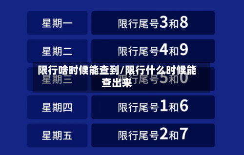 限行啥时候能查到/限行什么时候能查出来