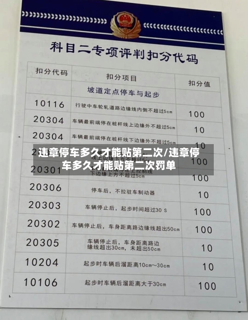 违章停车多久才能贴第二次/违章停车多久才能贴第二次罚单-第2张图片
