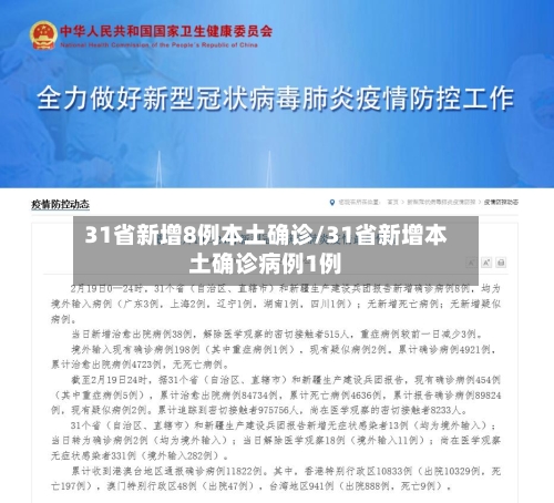 31省新增8例本土确诊/31省新增本土确诊病例1例
