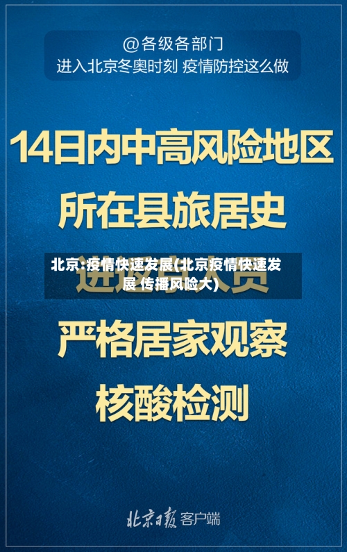 北京:疫情快速发展(北京疫情快速发展 传播风险大)