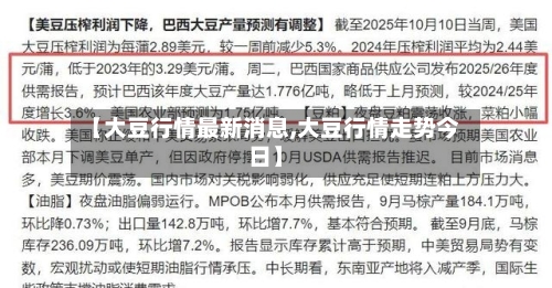 【大豆行情最新消息,大豆行情走势今日】
