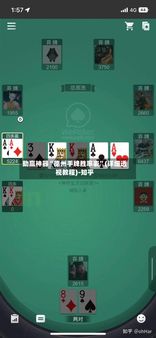 助赢神器“德州手牌胜率表”(详细透视教程)-知乎-第2张图片
