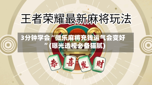 3分钟学会“微乐麻将充钱运气会变好”(曝光透视必备猫腻)
