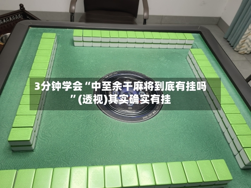 3分钟学会“中至余干麻将到底有挂吗”(透视)其实确实有挂-第2张图片