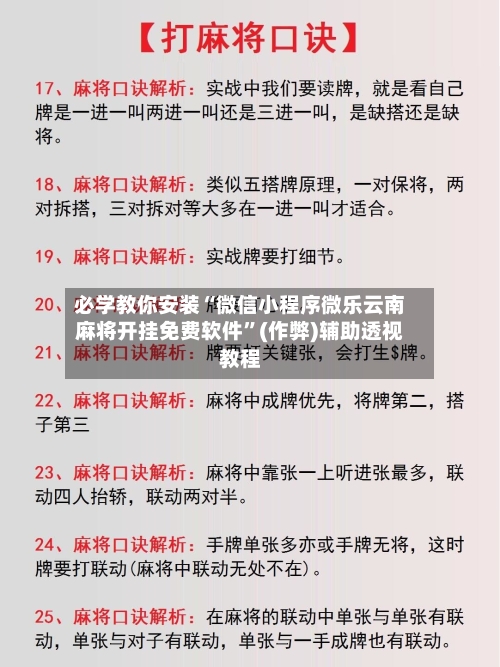 必学教你安装“微信小程序微乐云南麻将开挂免费软件	”(作弊)辅助透视教程-第2张图片