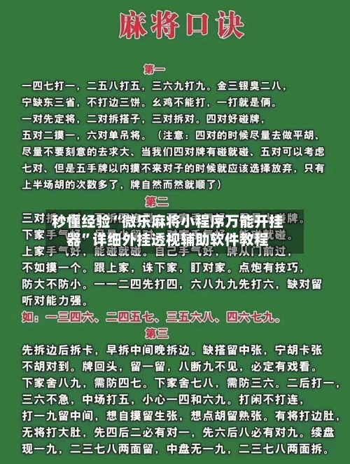 秒懂经验“微乐麻将小程序万能开挂器”详细外挂透视辅助软件教程-第2张图片