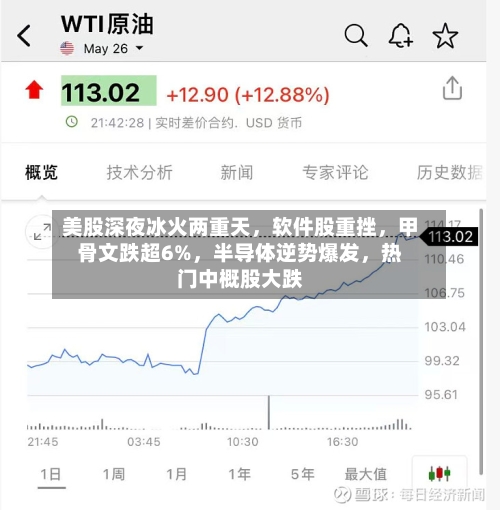 美股深夜冰火两重天，软件股重挫	，甲骨文跌超6%，半导体逆势爆发，热门中概股大跌-第2张图片
