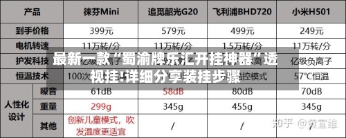 最新一款“蜀渝牌乐汇开挂神器”透视挂!详细分享装挂步骤