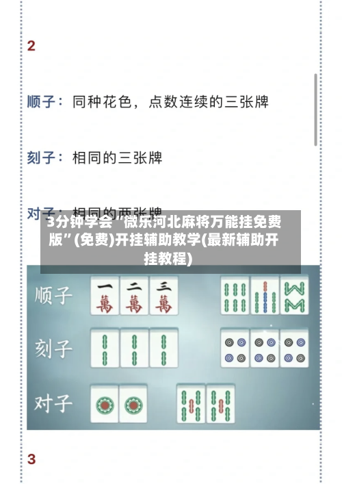 3分钟学会“微乐河北麻将万能挂免费版”(免费)开挂辅助教学(最新辅助开挂教程)