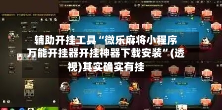 辅助开挂工具“微乐麻将小程序万能开挂器开挂神器下载安装”(透视)其实确实有挂