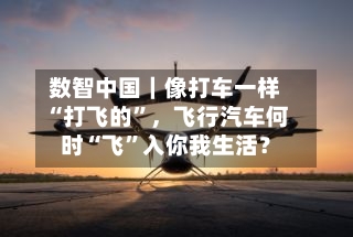 数智中国｜像打车一样“打飞的”，飞行汽车何时“飞	”入你我生活？-第2张图片