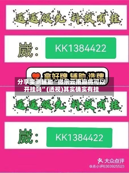 分享实测辅助“微乐云南麻将可以开挂吗”(透视)其实确实有挂-第3张图片
