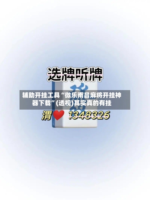 辅助开挂工具“微乐南昌麻将开挂神器下载”(透视)其实真的有挂-第3张图片