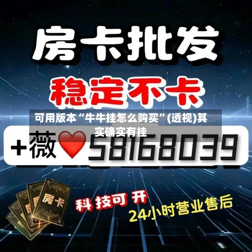 可用版本“牛牛挂怎么购买”(透视)其实确实有挂