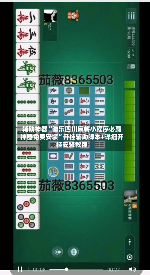 辅助神器“微乐四川麻将小程序必赢神器免费安装”开挂辅助脚本+详细开挂安装教程