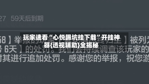 玩家速看“心悦踢坑挂下载”开挂神器{透视辅助}全揭秘-第3张图片
