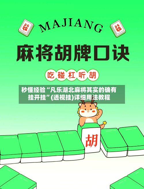 秒懂经验“凡乐湖北麻将其实的确有挂开挂	”(透视挂)详细用法教程-第2张图片