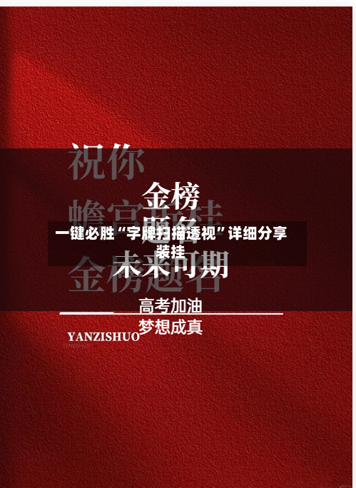 一键必胜“字牌扫描透视”详细分享装挂-第2张图片