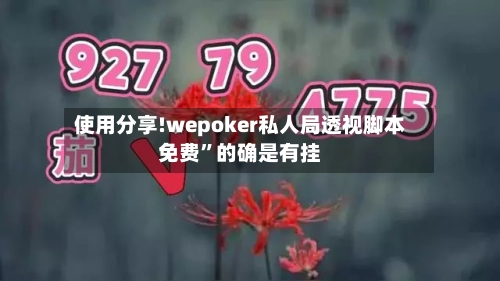 使用分享!wepoker私人局透视脚本免费”的确是有挂