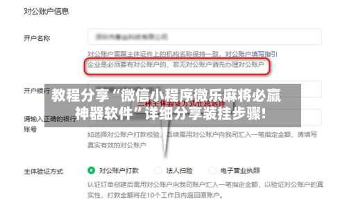 教程分享“微信小程序微乐麻将必赢神器软件	”详细分享装挂步骤!-第2张图片