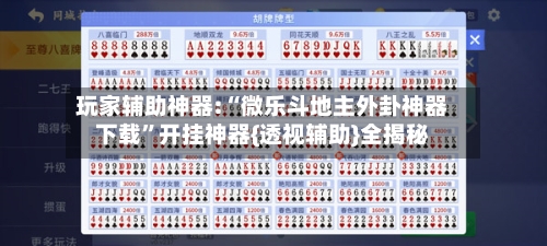 玩家辅助神器:“微乐斗地主外卦神器下载”开挂神器{透视辅助}全揭秘