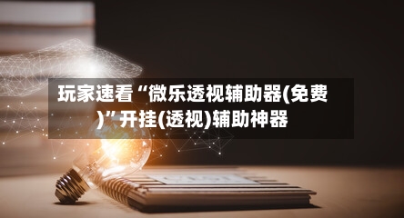 玩家速看“微乐透视辅助器(免费)”开挂(透视)辅助神器-第3张图片