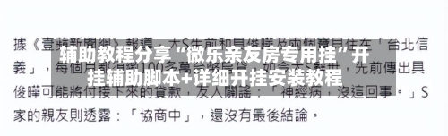 辅助教程分享“微乐亲友房专用挂”开挂辅助脚本+详细开挂安装教程-第2张图片