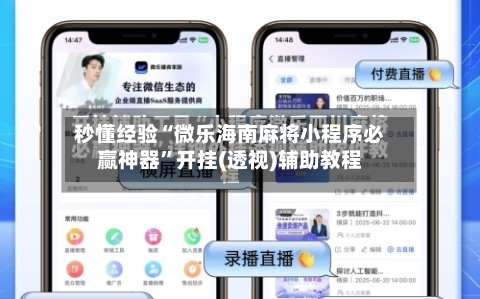 秒懂经验“微乐海南麻将小程序必赢神器	”开挂(透视)辅助教程-第2张图片