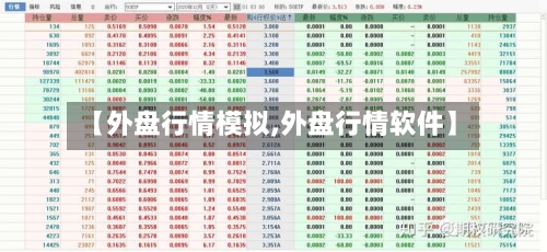 【外盘行情模拟,外盘行情软件】-第2张图片