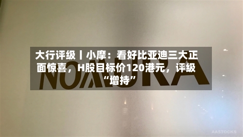 大行评级丨小摩：看好比亚迪三大正面惊喜，H股目标价120港元，评级“增持”